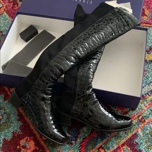 Stuart Weitzman Croc Embossed Over the Knee Boots
